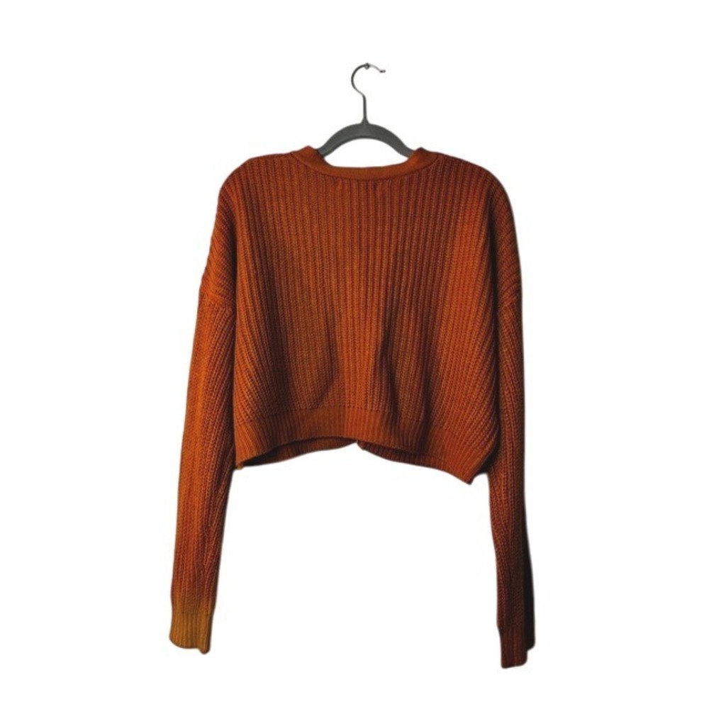Love Change Italy‎ Cropped Ribbed Cardigan Sweater Button Front V Neck Fall - Picture 2 of 6